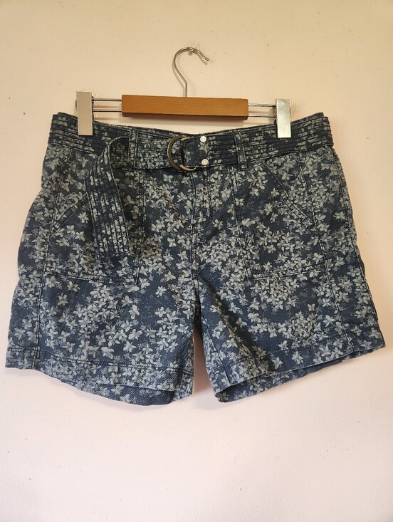 Calvin Klein Jeans Pants - Calvin Klein Jeans Y2K Blue Floral Belted Utility Shorts Size 4 EUC Like New